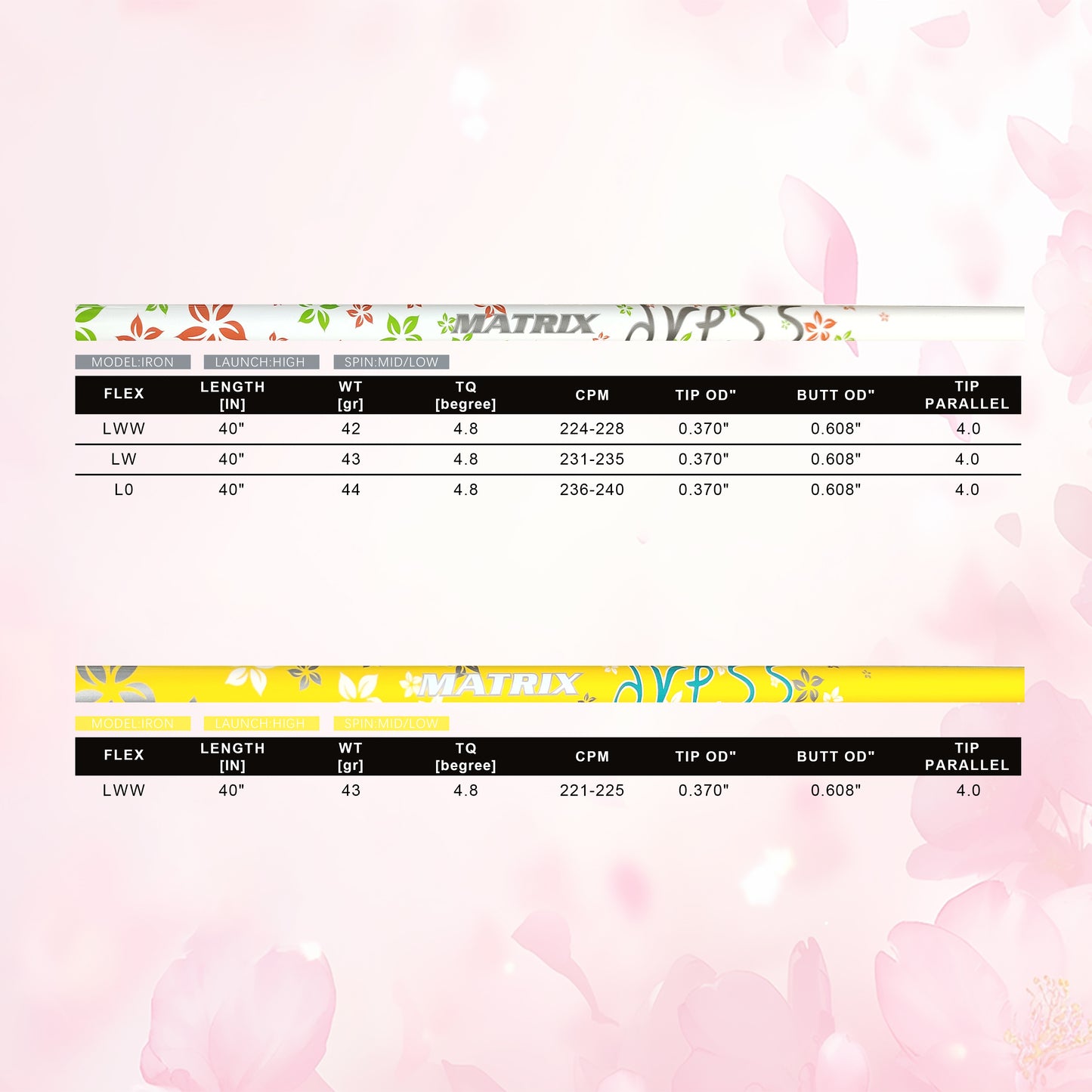 MATRIX Golf Shaft Dress Series Iron Shaft For Women