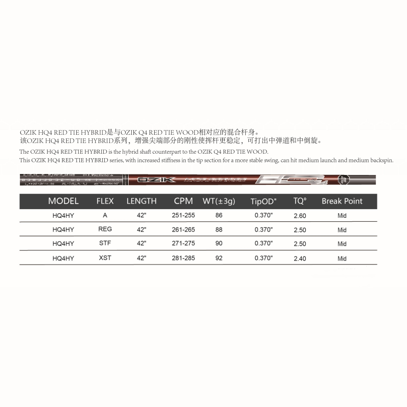 MATRIX Shafts OZIK MFS HQ4 Series RED TIE hybrids