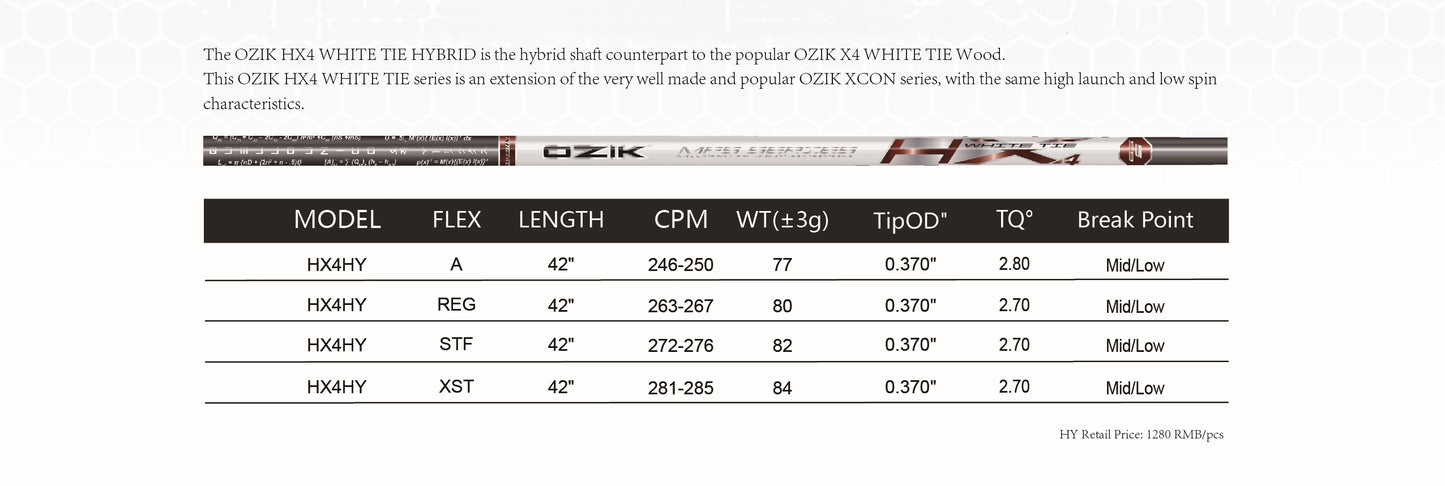 MATRIX Shafts OZIK MFS HX4 Series White Hybrid Shaft