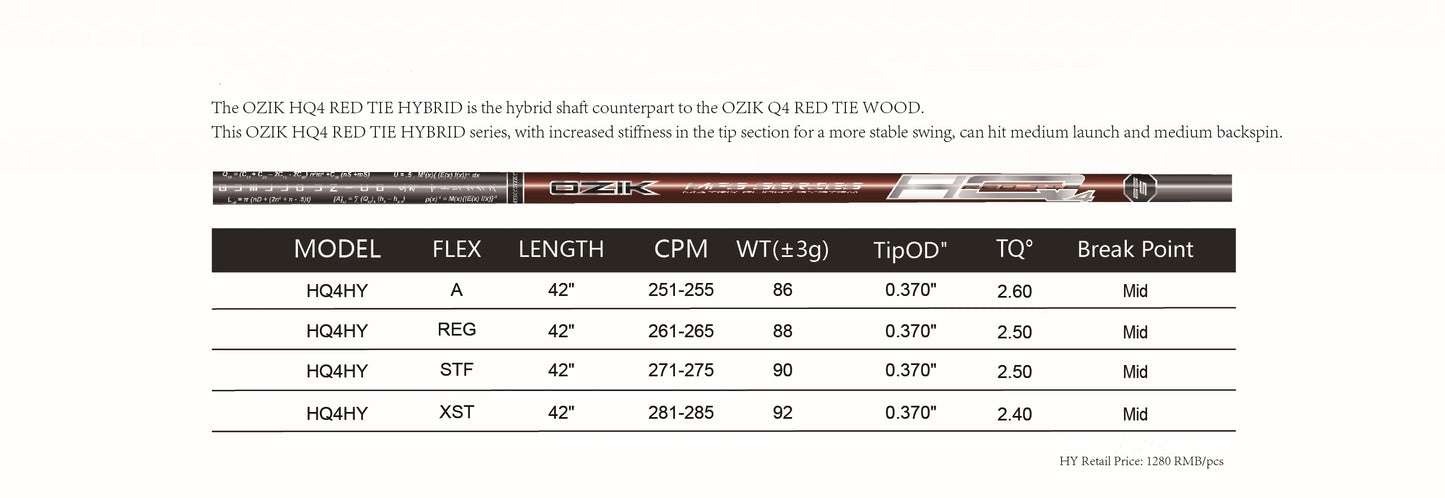 MATRIX Golf Shaft OZIK MFS HQ4 Series Red Hybrid Shaft