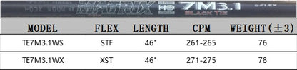 MATRIX Golf Shaft 7M3.1 High Carbon Fiber Black Driver Shaft