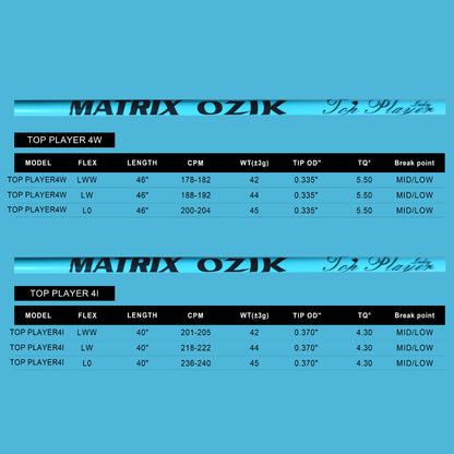 MATRIX Golf Shaft TOP PLAYER Drivers/Irons Shaft for Women